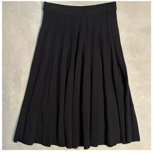 Women's ST. JOHN COLLECTION BY MARIE GRAY Black Pleated Midi Skirt Size 16 we